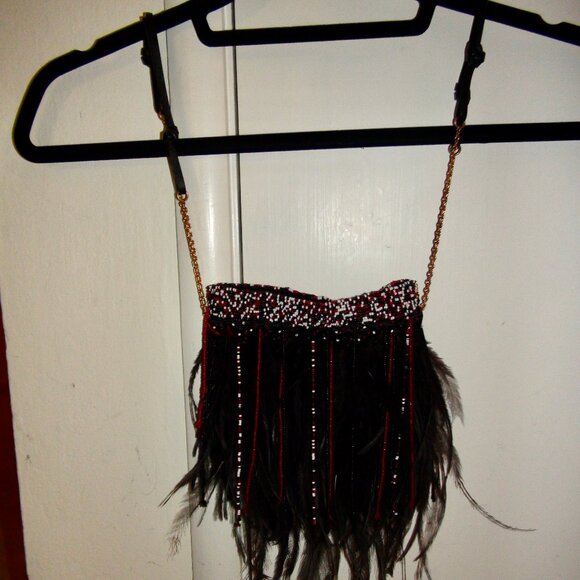 NWOT Valentino Garavani Ricamo Mini Beaded Feather Evening Shoulder Bag - Picture 7 of 10